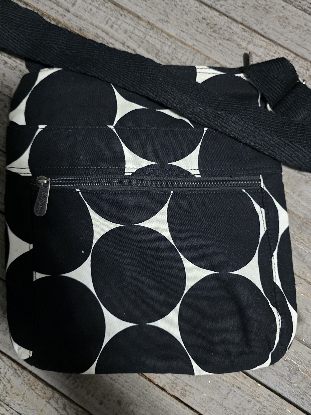 thirty-one Black and White Large Dot Crossbody Bag